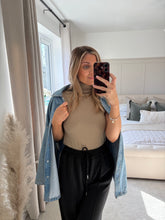 Load image into Gallery viewer, FREYA TAUPE MOCK NECK SHORT SLEEVE BASIC TOP