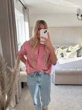 Load image into Gallery viewer, JESSIE CHEESECLOTH STRIPED PINK SHIRT