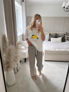 CANDICE CASUAL STRIPE WIDE LEG TROUSER