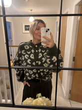 Load image into Gallery viewer, ALBA LEOPARD PRINT KHAKI BUTTONED CARDIGAN