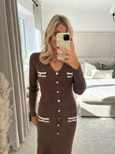 Load image into Gallery viewer, LUCIE BROWN KNITTED MIDI DRESS