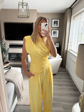 Load image into Gallery viewer, BELLA YELLOW ASYMMETRIC TOP &amp; TROUSER COORD