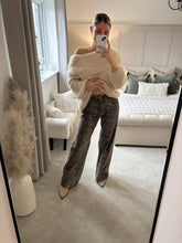 Load image into Gallery viewer, YASMIN LEOPARD PRINT STRAIGHT LEG JEANS