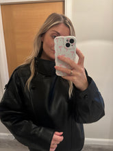 Load image into Gallery viewer, ARIA BLACK FAUX LEATHER JACKET