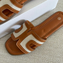 Load image into Gallery viewer, MOLLIE TAN TEXTURED SANDALS