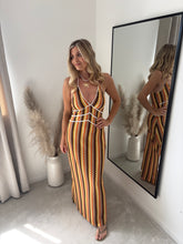 Load image into Gallery viewer, LEXI ORANGE ZIG ZAG HALTER MAXI DRESS