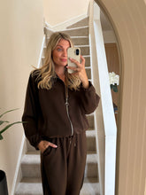 Load image into Gallery viewer, LILY BROWN SIDE STRIPE TRACKSUIT