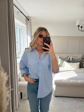 Load image into Gallery viewer, NEVER TOO MUCH BLUE STRIPE SHIRT