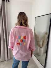 Load image into Gallery viewer, NEVER TOO MUCH PINK STRIPE SHIRT