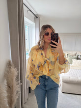 Load image into Gallery viewer, BUTTERCUP FLORAL FRILL NECK TIE BLOUSE