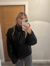 Load image into Gallery viewer, ARIA BLACK FAUX LEATHER JACKET