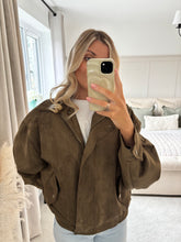 Load image into Gallery viewer, GINA KHAKI FAUX SUEDE JACKET