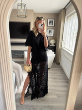 Load image into Gallery viewer, EVIE BLACK LACE SKIRT &amp; TEE COORD SET