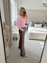 Load image into Gallery viewer, ALICIA HALF LEOPARD GREY SIDE STRIPE JOGGERS