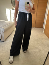 Load image into Gallery viewer, AVRIL PINSTRIPE NAVY PAPERBAG WIDE LEG TROUSERS