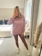 Load image into Gallery viewer, BROOKLYN MAUVE HALF ZIP RELAXED FIT SWEATSHIRT