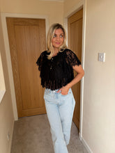 Load image into Gallery viewer, ESTHER BLACK LACE CAPE TOP