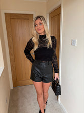 Load image into Gallery viewer, JUDE HIGH WAISTED FAUX LEATHER SHORTS