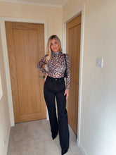 Load image into Gallery viewer, FAWN PRINT BROWN MESH TOP
