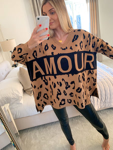 AMOUR TAN SPOT OVERSIZED JUMPER