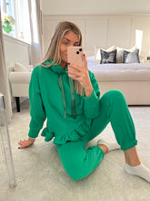 Load image into Gallery viewer, HEIDI GREEN FRILL RIBBON TIE LOUNGE SET