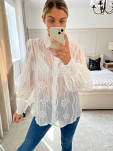 Load image into Gallery viewer, CHELSEA WHITE SHEER BLOUSE