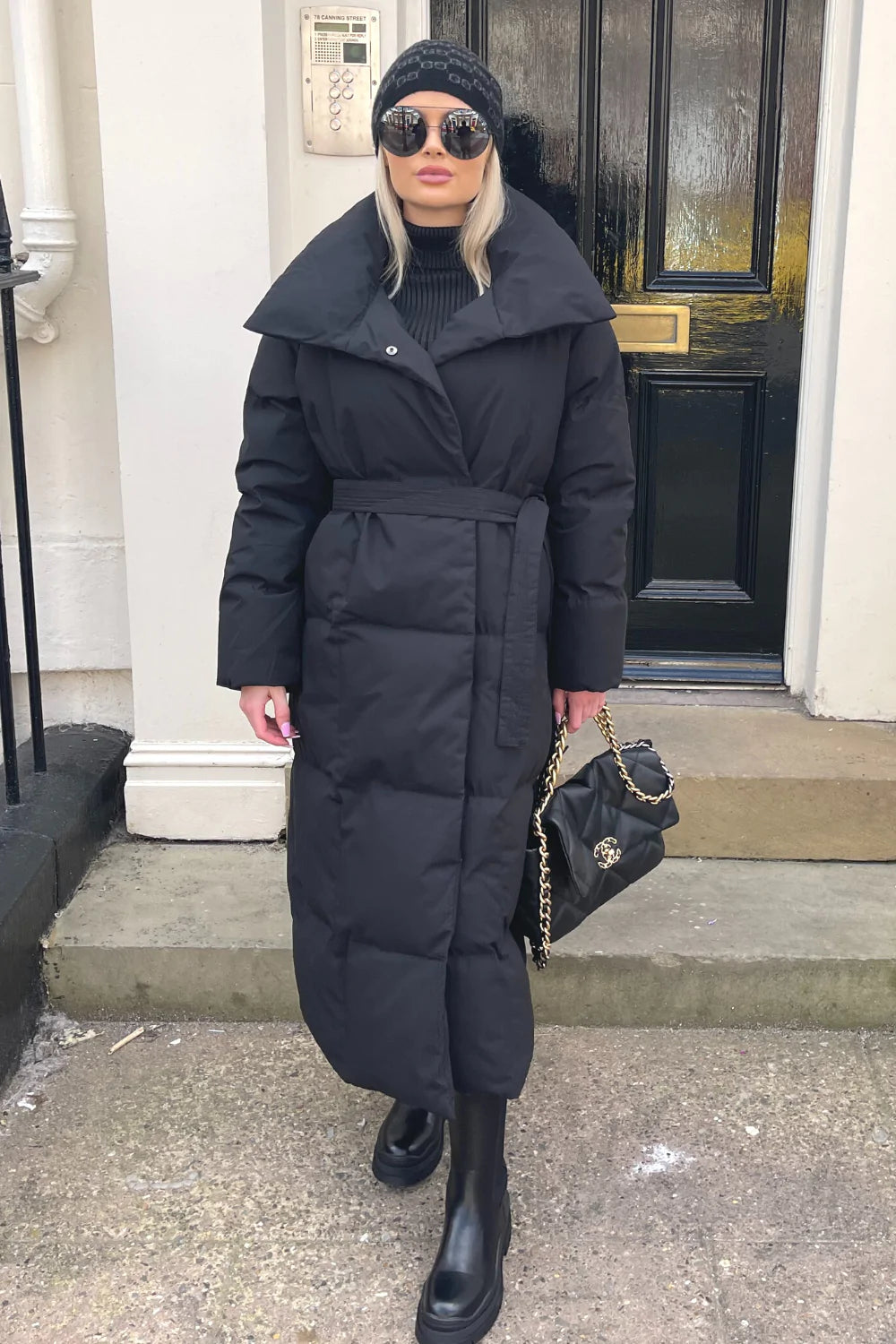 Black duvet coat sales