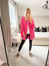 Load image into Gallery viewer, STACEY PINK CHEESECLOTH SHIRT DRESS