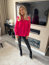 Load image into Gallery viewer, FREYA FUSCHIA PINK LACE SLEEVE BLOUSE
