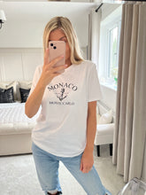 Load image into Gallery viewer, MONACO WHITE SLOGAN TEE