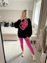 Load image into Gallery viewer, AMOUR BLACK OVERSIZED JUMPER