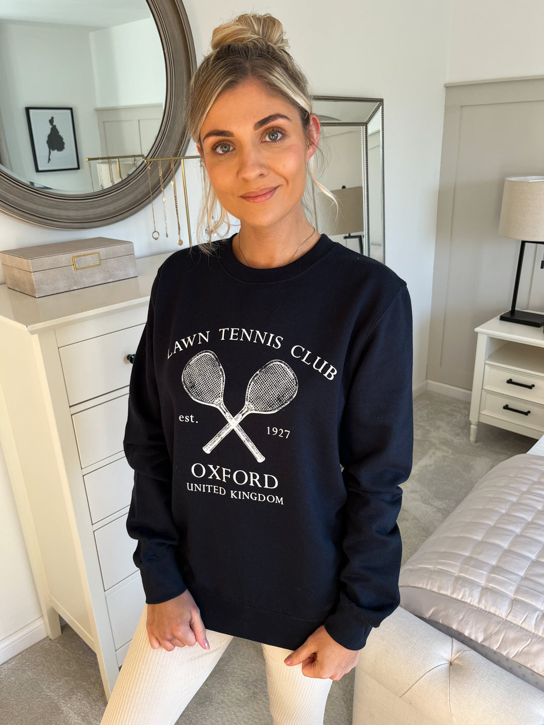 HAYLEY TENNIS CLUB NAVY OVERSIZED JUMPER