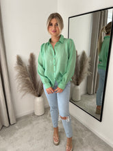 Load image into Gallery viewer, CELINE BATWING SLEEVE GREEN BLOUSE