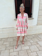 Load image into Gallery viewer, LEYLA PINK AND BEIGE TUNIC DRESS