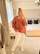 Load image into Gallery viewer, SUZIE BLUSH TASSEL CABLE KNIT JUMPER